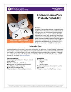 Probably Probability Lesson Plan Probably Probability Lesson Plan