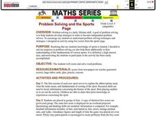 Problem Solving and the Sports Page Lesson Plan Problem Solving and the Sports Page Lesson Plan