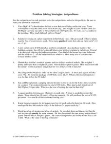 Problem Solving Strategies Worksheet Problem Solving Strategies Worksheet