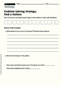 Problem Solving Strategy: Find a pattern Worksheet Problem Solving Strategy: Find a pattern Worksheet
