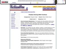 Problem Solving With Fractions Lesson Plan Problem Solving With Fractions Lesson Plan