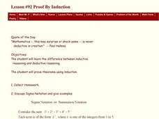 Proof by Induction Lesson Plan Proof by Induction Lesson Plan