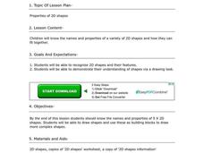 Properties of 2D Shapes Lesson Plan Properties of 2D Shapes Lesson Plan