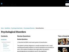 Psychological Disorders Worksheet Psychological Disorders Worksheet