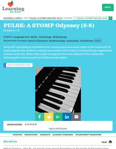 Pulse: A Stomp Odyssey Lesson Plan Pulse: A Stomp Odyssey Lesson Plan