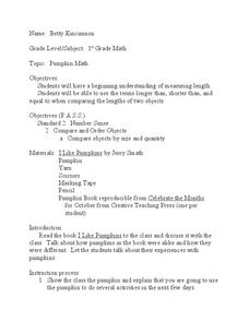 Pumpkin Math Lesson Plan Pumpkin Math Lesson Plan