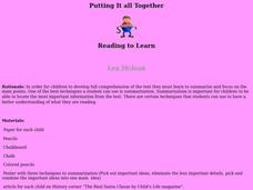 Putting it all Together Lesson Plan Putting it all Together Lesson Plan