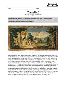 Pygmalion Worksheet Pygmalion Worksheet