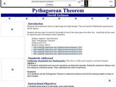 Pythagorean Theorem Lesson Plan Pythagorean Theorem Lesson Plan