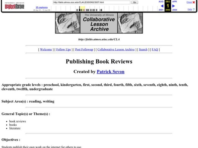 Publishing Book Reviews Lesson Plan Publishing Book Reviews Lesson Plan