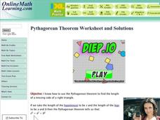 Pythagorean Theorem Worksheet Interactive Pythagorean Theorem Worksheet Interactive