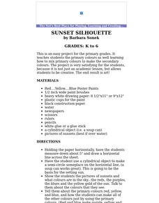 Sunset Silhouette (primary colours) Lesson Plan Sunset Silhouette (primary colours) Lesson Plan