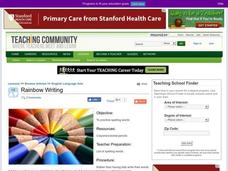 Rainbow Writing Lesson Plan Rainbow Writing Lesson Plan