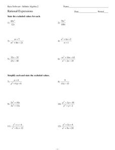Rational Expressions Worksheet Rational Expressions Worksheet