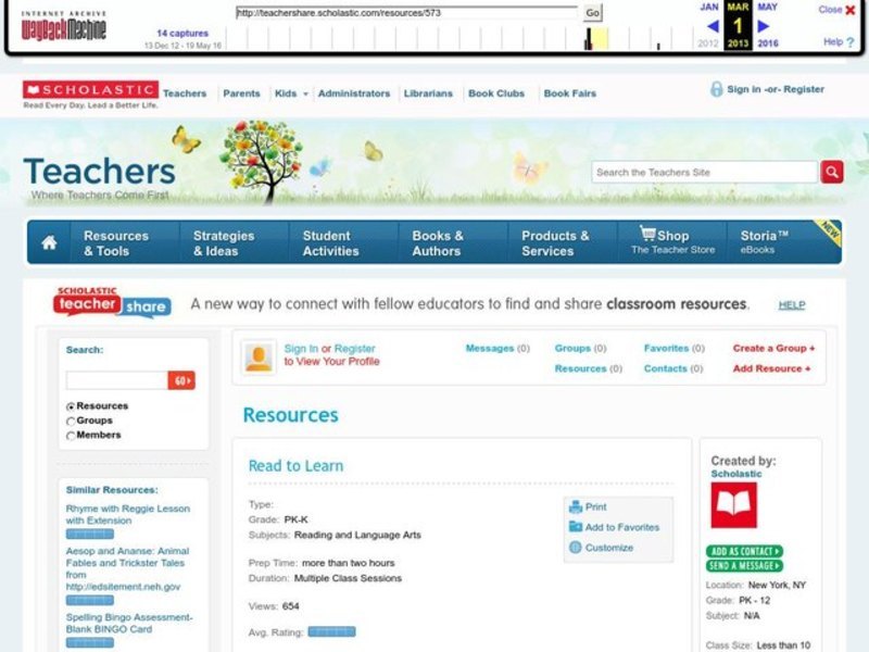 Read to Learn Lesson Plan Read to Learn Lesson Plan
