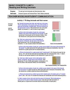 Reading and Writing Decimals Lesson Plan Reading and Writing Decimals Lesson Plan