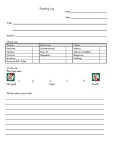Reading Log Organizer Reading Log Organizer