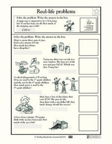Real-Life Problems Worksheet Real-Life Problems Worksheet