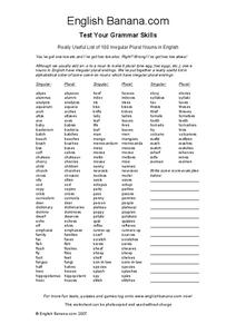 Really Useful List of 100 Irregular Plural Nouns in English Organizer Really Useful List of 100 Irregular Plural Nouns in English Organizer