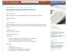 Recasting Language through Found Poetry Lesson Plan Recasting Language through Found Poetry Lesson Plan