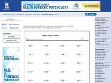 Reduce Simple Fractions Worksheet Reduce Simple Fractions Worksheet