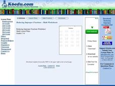 Reducing Improper Fractions Worksheet Reducing Improper Fractions Worksheet