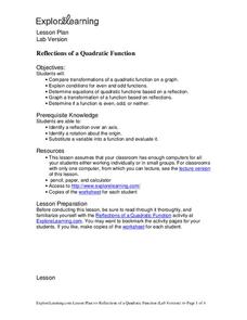 Reflections of a Quadratic Function Lesson Plan Reflections of a Quadratic Function Lesson Plan