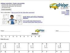 Addition - Single Digit Worksheet Addition - Single Digit Worksheet