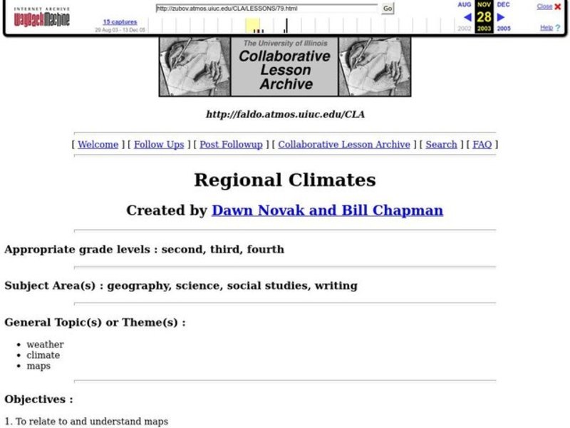 Regional Climates Lesson Plan Regional Climates Lesson Plan