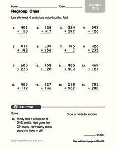 Regroup Ones Worksheet Regroup Ones Worksheet