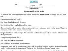 Regular And Irregular Verbs Worksheet Regular And Irregular Verbs Worksheet