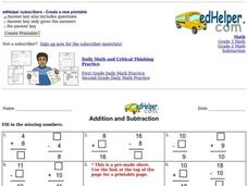Addition and Subtraction Worksheet Addition and Subtraction Worksheet