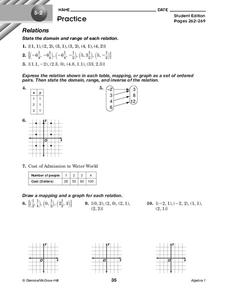 Relations Worksheet Relations Worksheet
