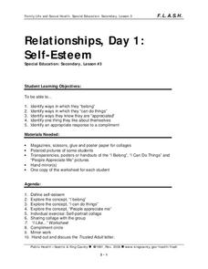 Relationships, Day 1: Self-Esteem Lesson Plan Relationships, Day 1: Self-Esteem Lesson Plan