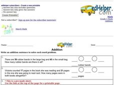 Addition Worksheet Addition Worksheet