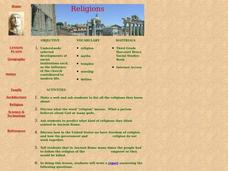Religions Lesson Plan Religions Lesson Plan