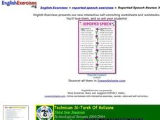 Reported Speech 3 Interactive Reported Speech 3 Interactive