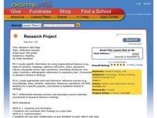 Research Project Lesson Plan Research Project Lesson Plan