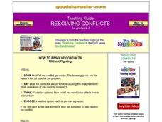 Resolving Conflicts Worksheet Resolving Conflicts Worksheet