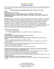 Responding to Literature Lesson Plan Responding to Literature Lesson Plan