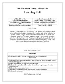 Rhyme Time Lesson Plan Rhyme Time Lesson Plan