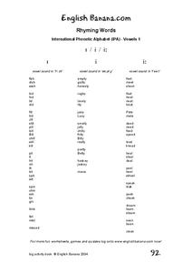 Rhyming Words Lesson Plan Rhyming Words Lesson Plan
