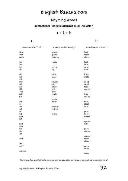 Rhyming Words Lesson Plan Rhyming Words Lesson Plan