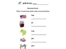 Rhyming Words Worksheet Rhyming Words Worksheet