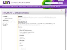 Rhythm Compositions Lesson Plan Rhythm Compositions Lesson Plan