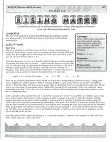 Rising Water Lesson Plan Rising Water Lesson Plan
