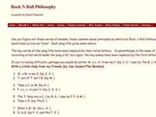 Rock N Roll Philosophy Worksheet Rock N Roll Philosophy Worksheet