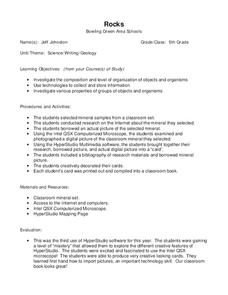 Rocks Lesson Plan Rocks Lesson Plan
