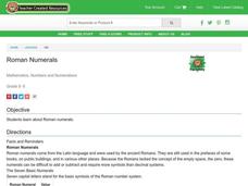 Roman Numerals Lesson Plan Roman Numerals Lesson Plan