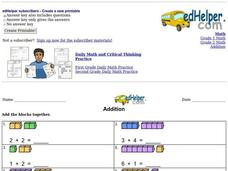 Addition with Counters Worksheet Addition with Counters Worksheet